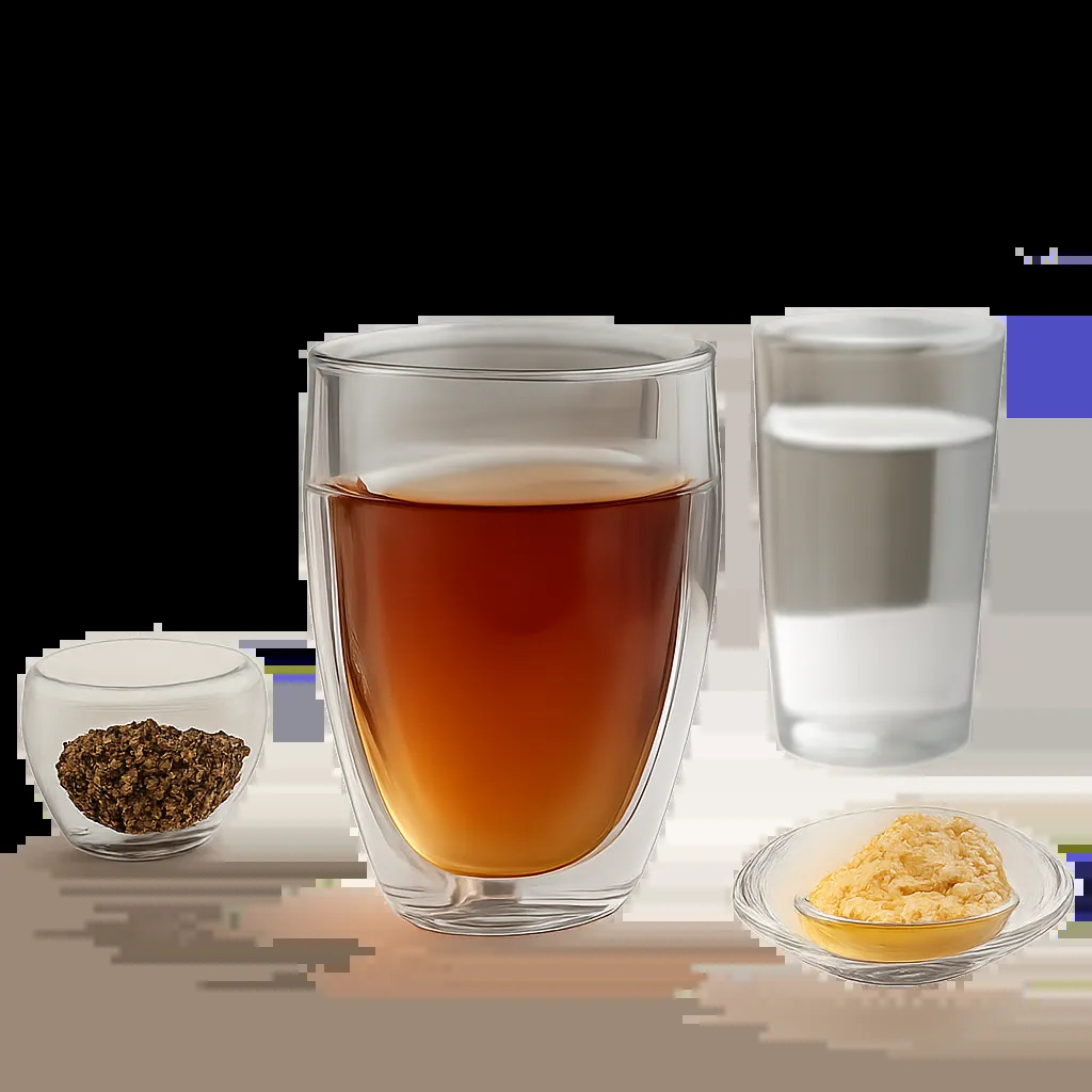 Un verre en borosilicate présenté dans un univers minimaliste et premium, évoquant la polyvalence entre boissons chaudes et froides. L’image souligne une routine d’hydratation simple, fiable et élégante.